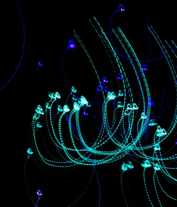 Abstract metabolic balance representation with glowing lights